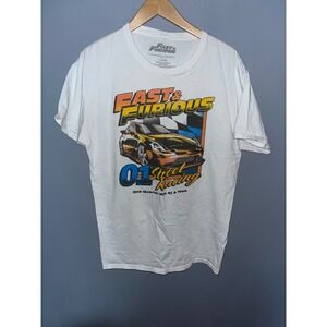 Fast & Furious T Shirt Mens L White Car Street Racing Graphic Tee
